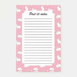 Post-it® Mignon Lapin Kawaii Rose Doodle