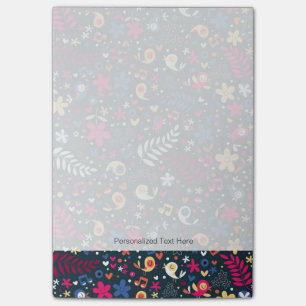 Post-it® mignon oiseaux et fleurs motif