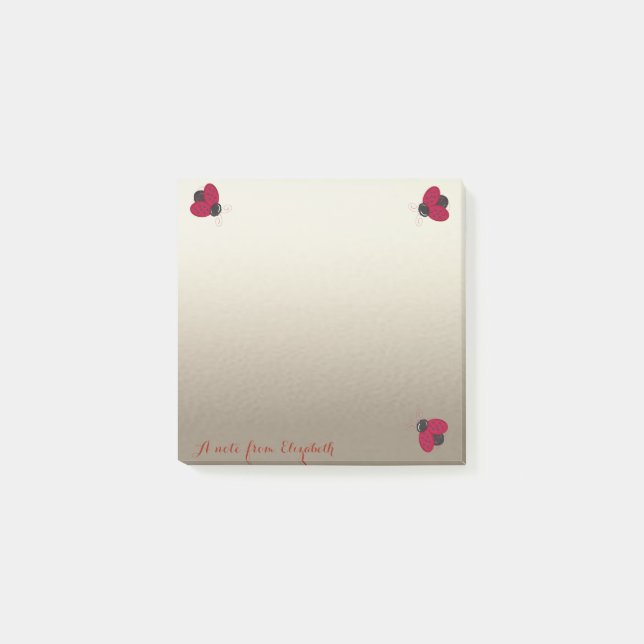 Post-it® Mignon Romantique Joli ,Coccinelles élégantes (Devant)
