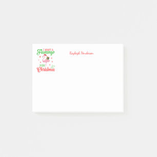 Post-it® Mignonne Drôle Je veux un Flamant rose pour Noël