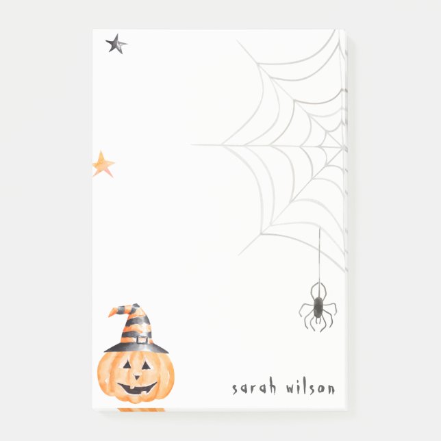 Post-it® Mignonne Éffrayante Halloween Citrouille Spider We (Devant)