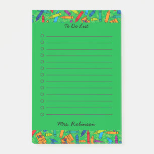 Post-it® Mignonne Enseignant Multi Crayon À Faire Liste Ver