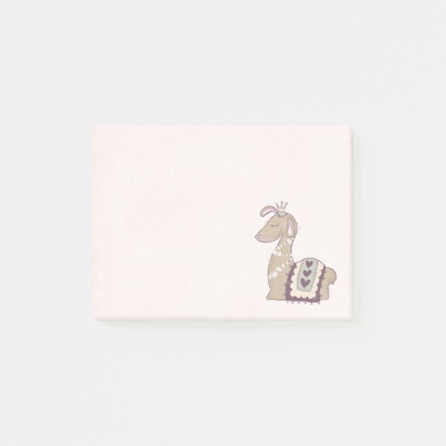 Post-it® Mignonne Llama Princesse portant une couronne (Devant)