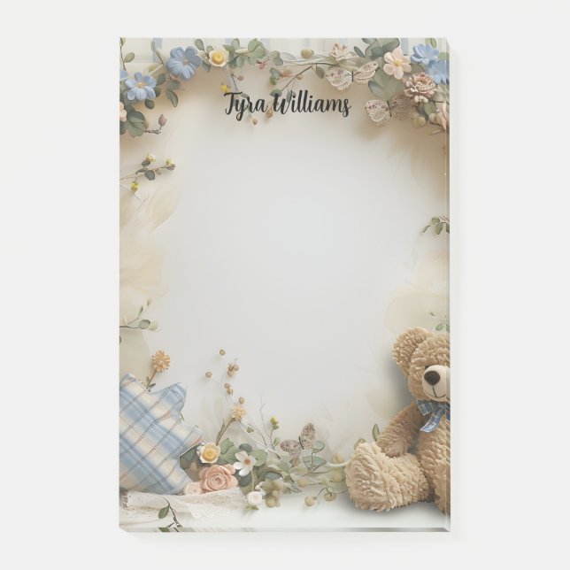 Post-it® Mignonne ours en peluche Saint Valentin (Devant)