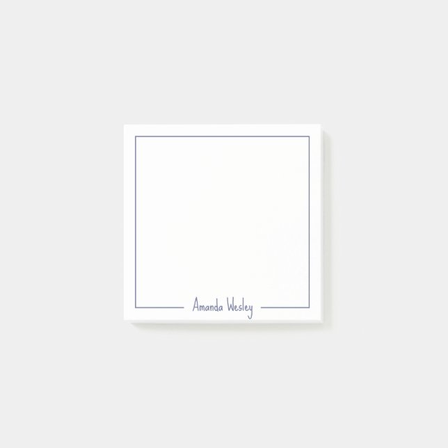 Post-it® Mignonne Simple Purple Monogramme Nom complet (Devant)