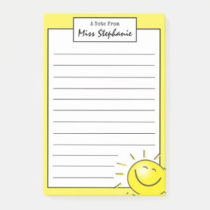 Post-it® Mignonne Sunshine Face Sourire de l'enseignant