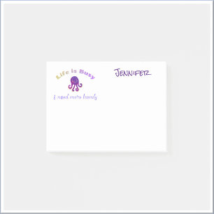Post-it® Mignonne Violet Octopus LA VIE EST BUSSE