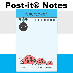 Post-it® Mignonnes coccinelles choses à faire nom enfants b