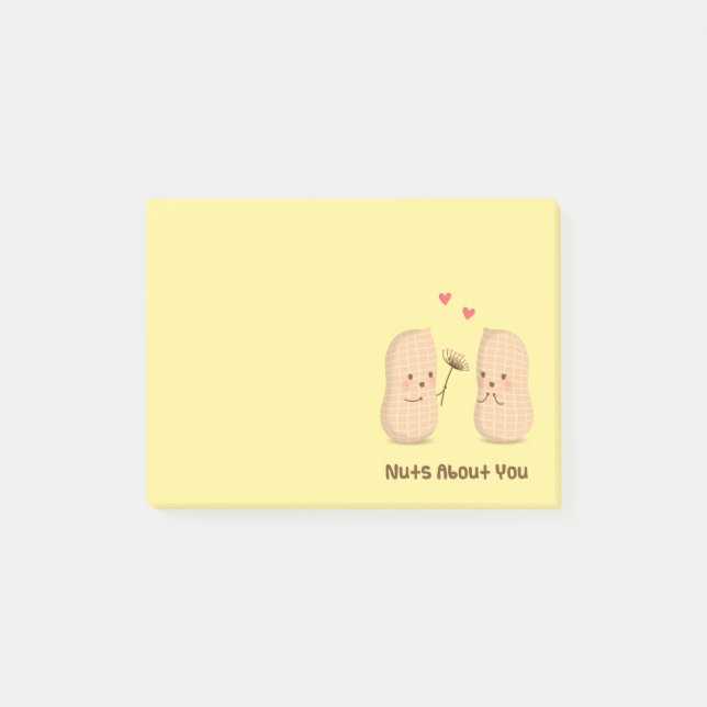 Post-it® Mignons cacahuètes fou de vous jeu de mots humour  (Devant)
