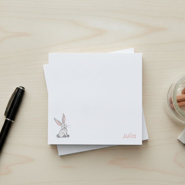Post-it® Mignons enfants lapin avec nom personnalisé (Cute bunny rabbit personalized post it notes. 🐇🐰)