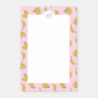 Mignons Monogrammes Bananes jaunes en Arrière - pl
