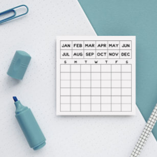 Post-it® Mini calendrier minimaliste du planificateur mensu