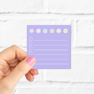 Post-it® Mini liste de contrôle des fleurs pastel mauve