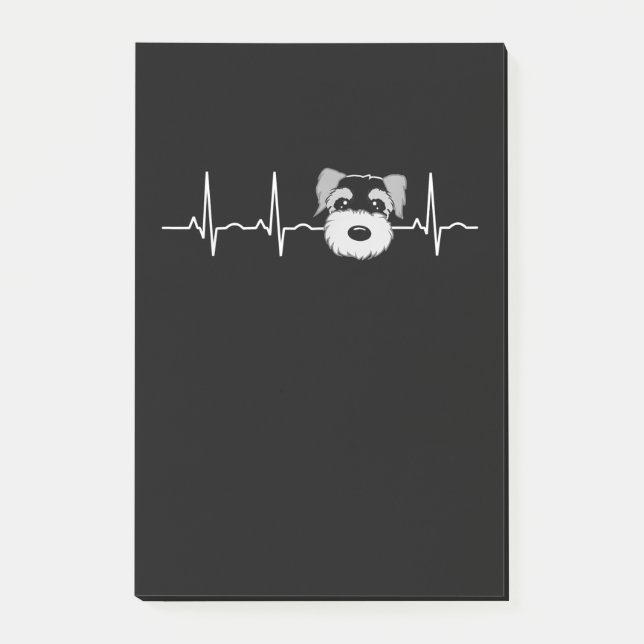 Post-it® Miniature Schnauzer Heartbeat Mini Schnauzer Face (Devant)