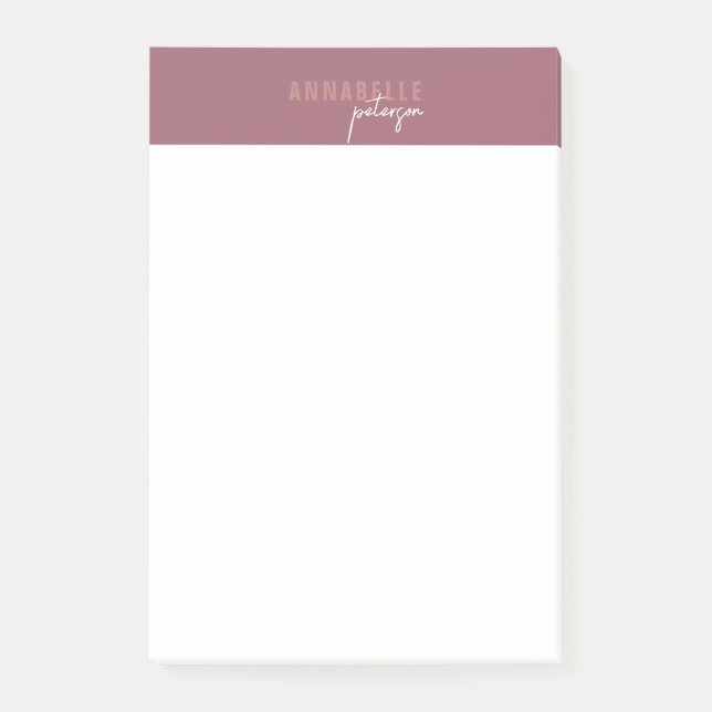 Post-it® Minimal moderne professionnel Dusty Rose simple (Devant)