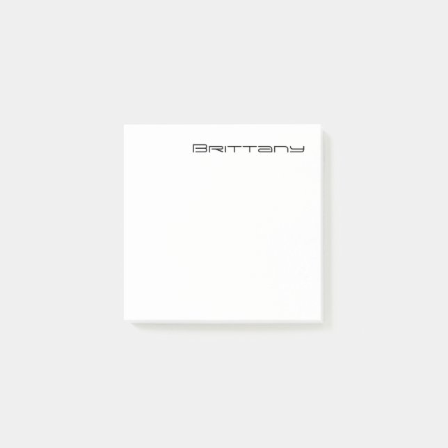 Post-it® Minimal Monogram Black and White Custom Name Year (Devant)