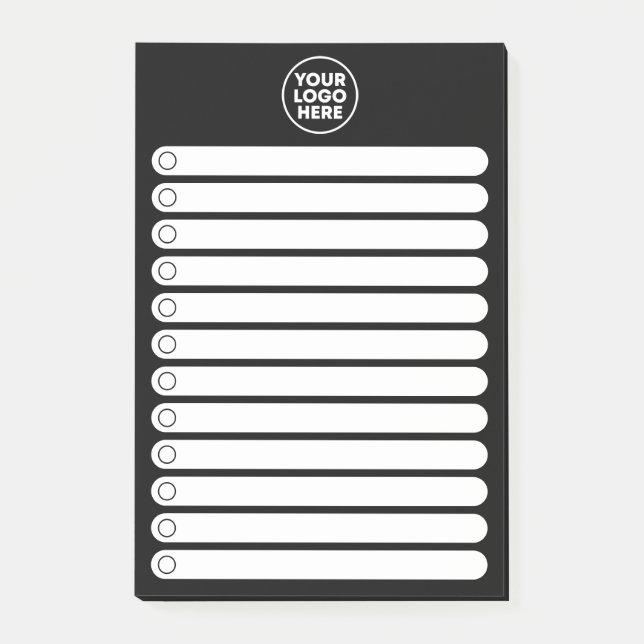 Post-it® Minimalist Black White Business Logo To Do List (Devant)