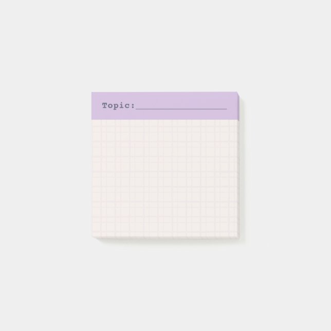 Post-it® Minimalist HandDrawn Grid Topic Header Lilac (Devant)