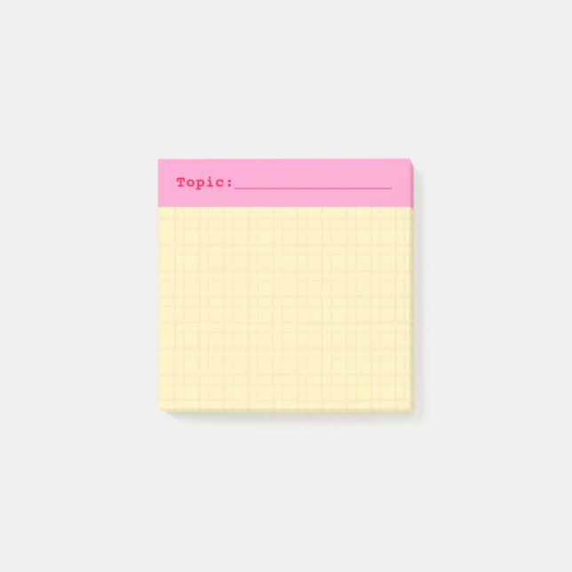 Post-it® Minimalist HandDrawn Grid Topic Header Yellow (Devant)