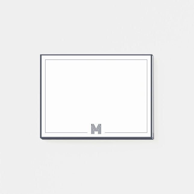 Post-it® Minimalist Monogram Double Border Stationery (Devant)