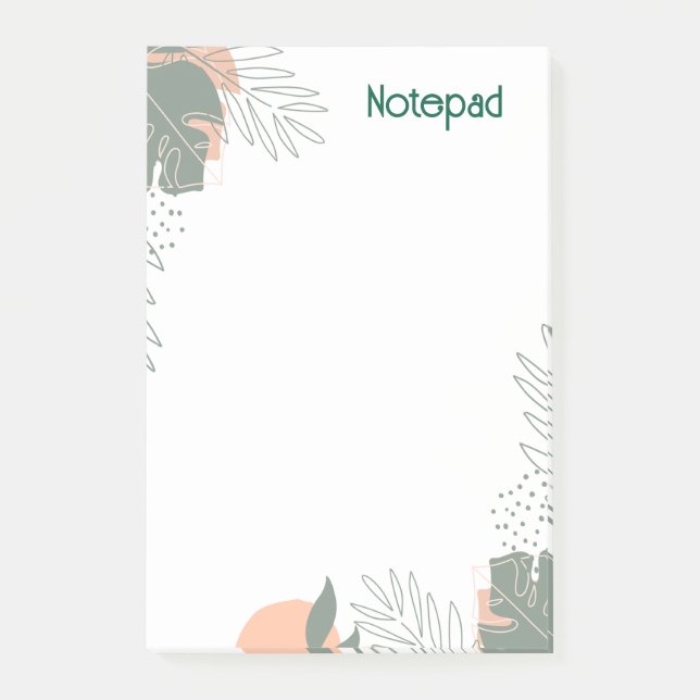 Post-it® Minimalist plant paper notebook (Devant)
