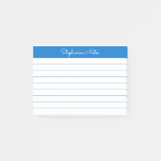 Post-it® Minimaliste Moyen Bleu Linu Personnalisé