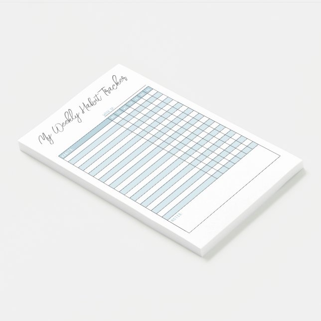 Post-it® Minimaliste Pastel Blue Weekly Habit Tracker (Incliné)