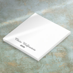 Post-it® Minimaliste Script Personnalisé Noir et Blanc