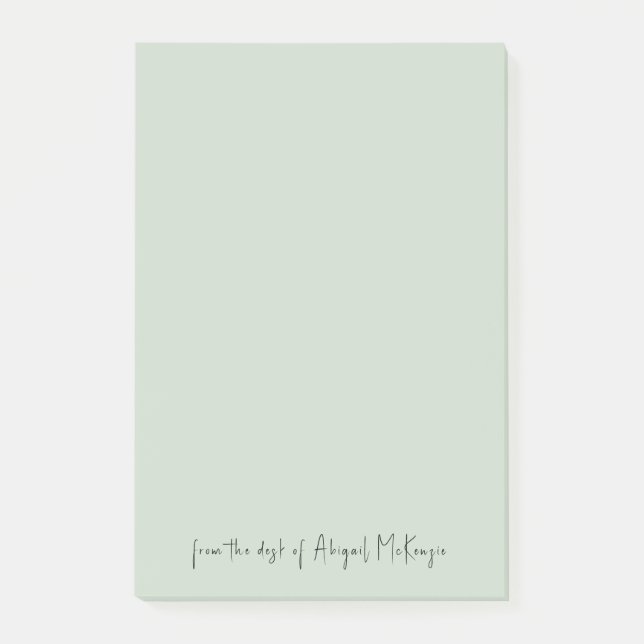 Post-it® Mint 4x6 du bureau du script (Devant)