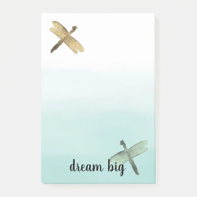 Post-it® Mint Gold Dragonlies Ombre (Devant)