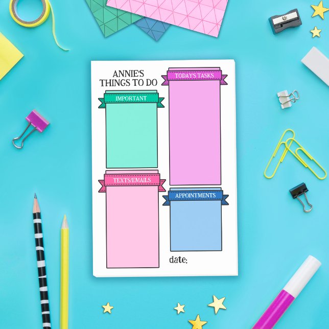 Post-it® Mint rose violet mou ruban Étiquettes choses à fai (Créateur téléchargé)