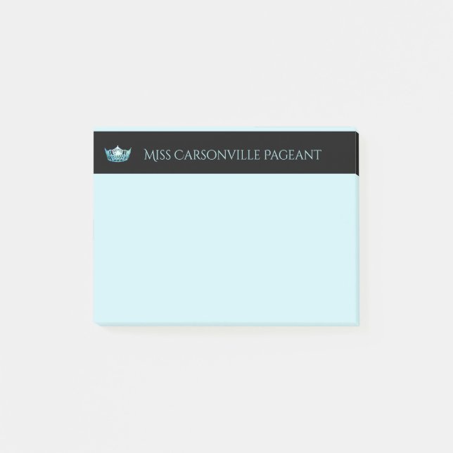 Post-it® Miss America Aqua Crown & Name Post-it-Notes (Devant)