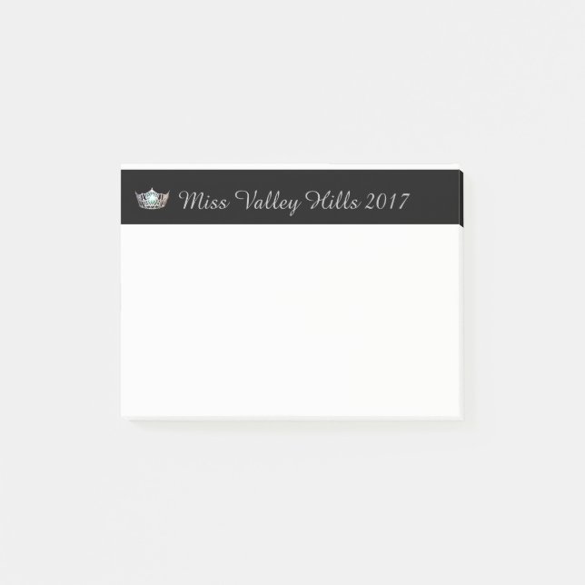 Post-it® Miss America Silver Crown & Name Post-it-Notes (Devant)