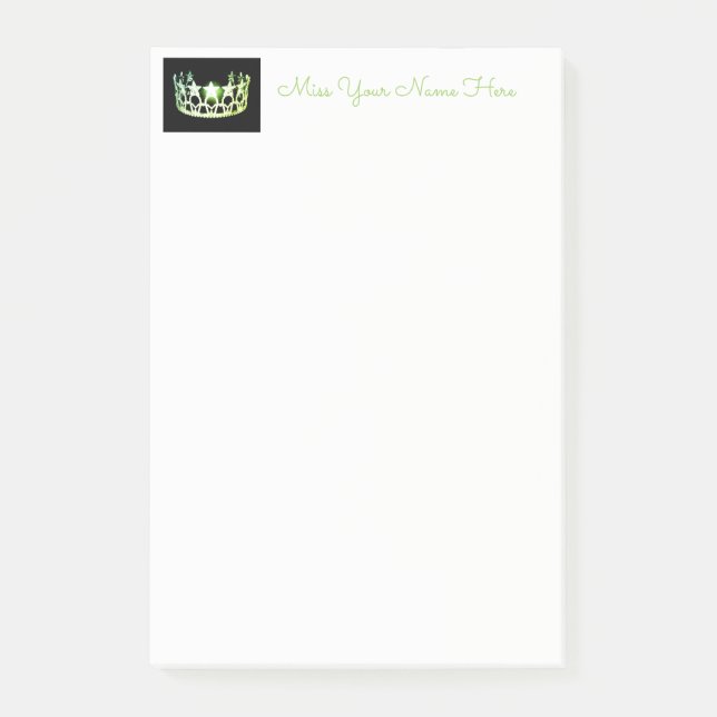 Post-it® Miss USA Lime Green Crown Post-it-Notes (Devant)