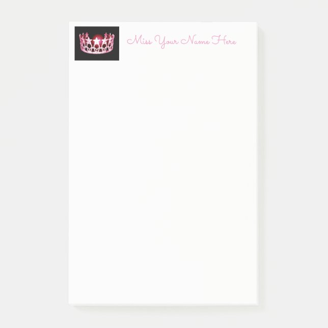 Post-it® Miss USA Pink Crown Post-it-Notes (Devant)