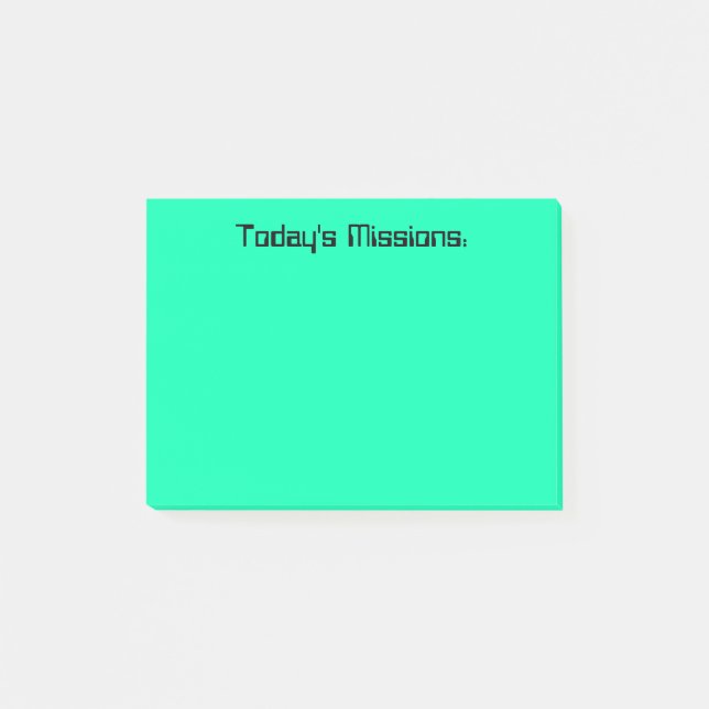 Post-it® Missions d'aujourd'hui de turquoise (Devant)