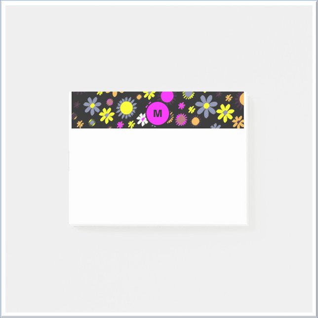 Post-it® Mod Black Floral (Créateur téléchargé)