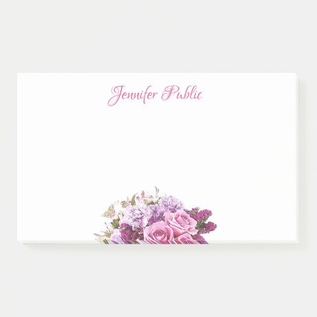 Post-it® Modèle chic de fleurs à l'aquarelle avec texte man (Devant)