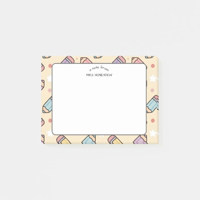 Post-it® Modèle de crayon pour appréciation des enseignants (Devant)