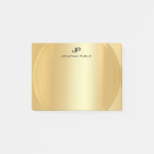 Post-it® Modèle de Monogramme moderne Faux Gold