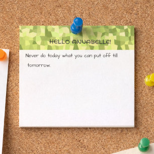 Post-it® Modèle de mosaïque verte, style de citation motiva
