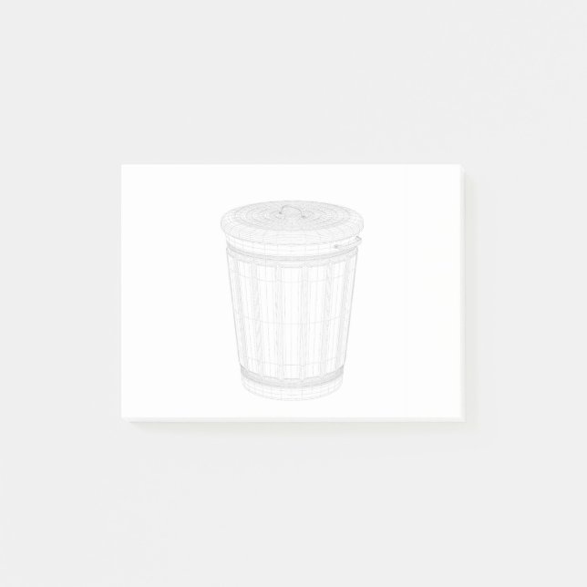 Post-it® Modèle de poubelle 3D à structure métallique (Devant)