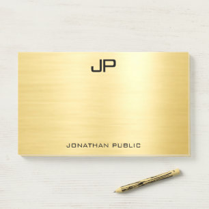 Post-it® Modèle d'or de Monogramme initial personnalisé