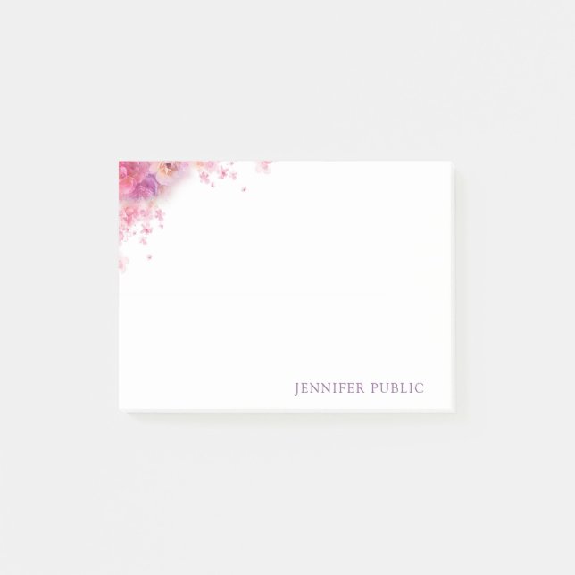 Post-it® Modèle élégant de fleurs de roses d'aquarelle (Devant)