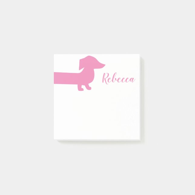 Post-it® Modèle personnalisé Cute Pink Dachshund (Devant)