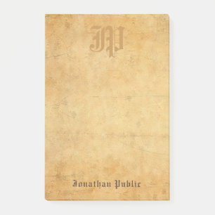 Post-it® Modèle Vintage Monogramme Élégant manuscrit