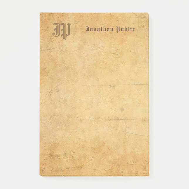 Post-it® Modèle Vintage Monogramme Élégant manuscrit (Devant)