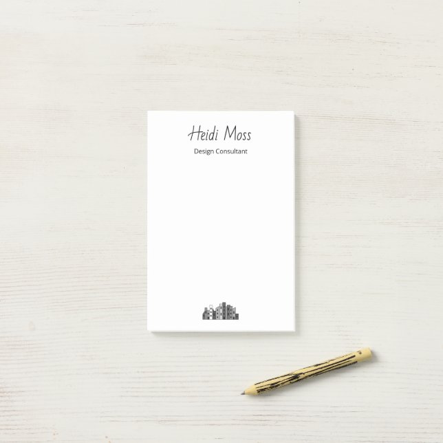 Post-it® Modern City Skyline Urban Design Consultant  (Sur un bureau)