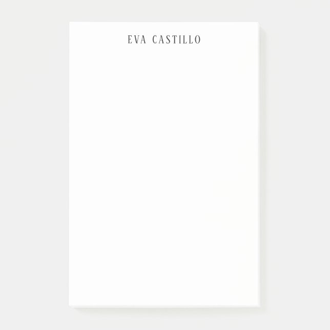 Post-it® Modern Elegant Simple White Professional Own Name (Devant)
