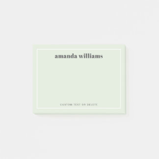 Post-it® Modern light sage green custom name and text